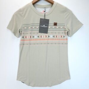 Belong Designs Antero Tee Men XS‎ Sand Southwestern Geometric Print NWT
